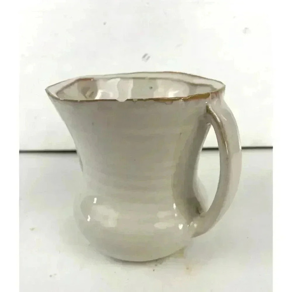 Small Ceramic Vase Pottery With Handles Beige 5" Tall - Picture 8 of 11